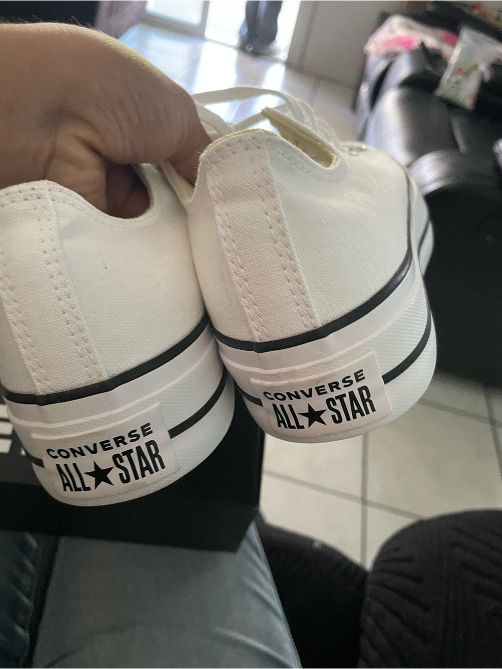 Converse White Low Top Chuck Taylor Sneakers - Picture 3 of 5